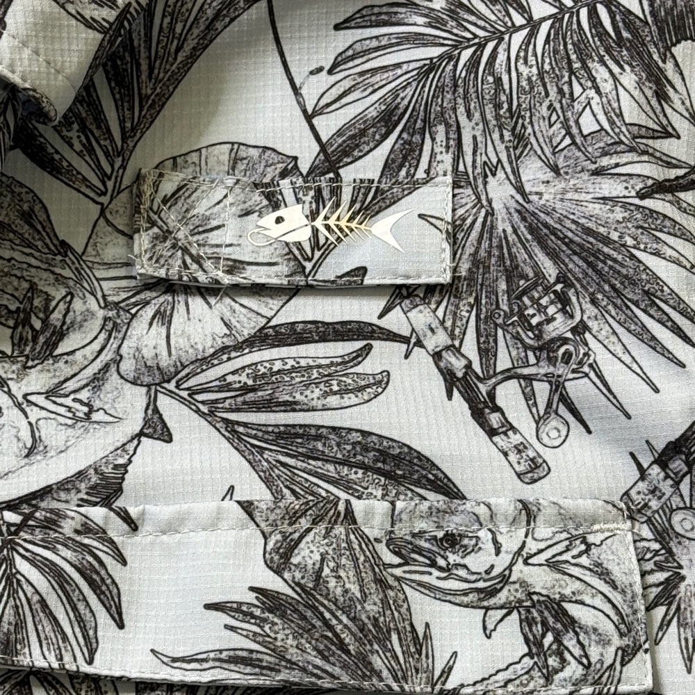 SILVER BAIT MEN’S OUTDOORS FISHING VENTILATED PRINT SHIRT BOTTON DOWN - Picture 2 of 7